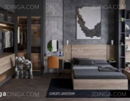 صحنه داخلی اتاق خواب برای اسکچاپ