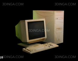 مدل کامپیوتر با تکسچر پیکسلی (PS2 style)