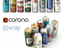 آبجکت قوطی نوشیدنی آبجو  Beer in aluminum cans 2