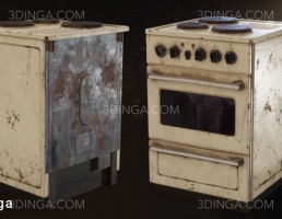 اجاق گاز زنگ زده قدیمی