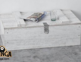 صندوق چوبی + روزنامه + لیوان