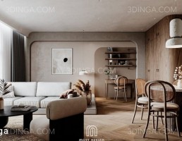 صحنه داخلی اتاق نشیمن سبک مدرن