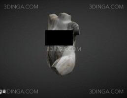 مجسمه سنگی نیم تنه زن