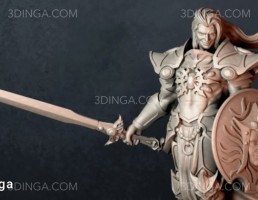کاراکتر مرد زره پوش جنگجو (Adalid) برای چاپ سه بعدی