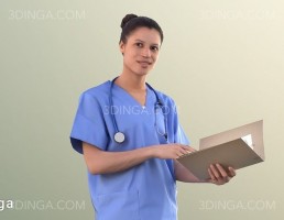کاراکتر پزشک زن در حالت ایستاده