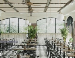 صحنه داخلی کافه مدرن