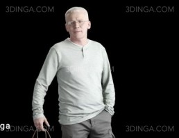 کاراکتر پیرمرد در حال برگشت از خرید