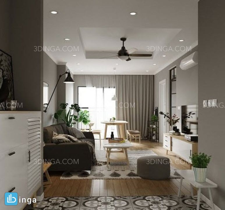 صحنه داخلی آپارتمان سبک مدرن