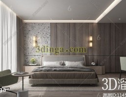 صحنه داخلی اتاق خواب مدرن