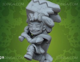 مجسمه کاراکتر کارتونی دختربچه برای چاپ سه بعدی