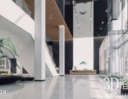 صحنه داخلی لابی و پذیرش مدرن
