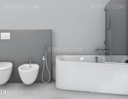 توالت فرنگی + بیده + وان