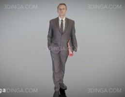 کاراکتر مردی با کت و شلوار در حال راه رفتن