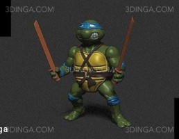 کاراکتر کارتونی لاک پشک نینجا (لئو TMNT) برای چاپ سه بعدی