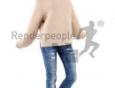 کاراکتر زن ایستاده با لباس زمستانی