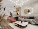 صحنه داخلی اتاق نشیمن + آشپزخانه برای اسکچاپ