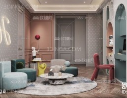 صحنه داخلی اتاق مطالعه سبک مدرن
