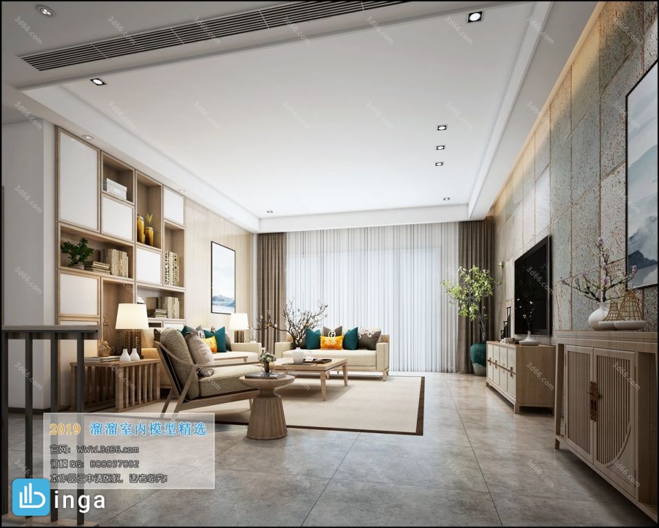 صحنه داخلی اتاق نشیمن سبک چینی