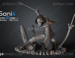 کاراکتر مرد جنگجو برای چاپ سه بعدی
