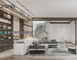 صحنه داخلی اتاق نشیمن سبک مدرن