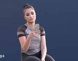 کاراکتر دختر در حال استفاده از گوشی