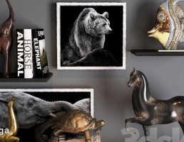 باکس چوبی + کتاب + وسایل تزیینی
