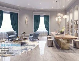 صحنه داخلی اتاق نشیمن سبک مدرن