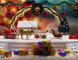 مدل سه بعدی صحنه کریسمس