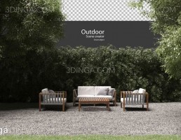 پرسوناژ مبلمان فضای باز روی شن