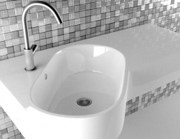 روشویی حمام + میکسر + کاشی