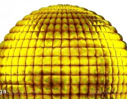 تکسچر دیوار پر از ایستگاه فضایی طلایی