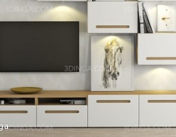 ست باکس دیواری + تلویزیون