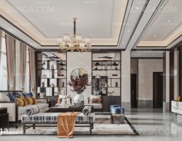صحنه داخلی اتاق نشیمن سبک مدرن