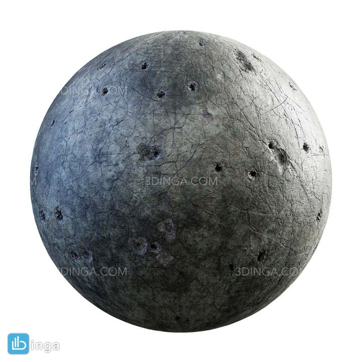 تکسچر دیوار بتنی با سوراخ گلوله