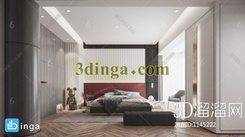 صحنه داخلی اتاق خواب مدرن
