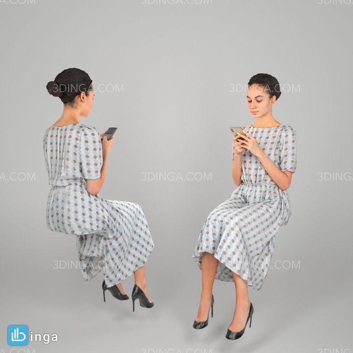 کاراکتر زن جذاب نشسته