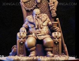 مجسمه کاراکتر مرد کونگ بر تاج و تخت برای چاپ سه بعدی