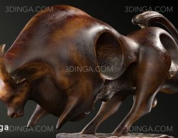 مجسمه گاو برنزی