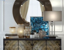 میز کنسول + ست دکوراسیون تزئینی