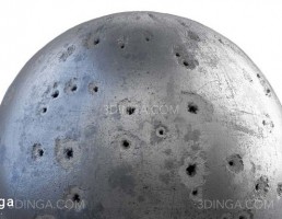 تکسچر فلز با جای سوراخ گلوله