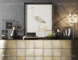 میز کنسول + ست دکوراسیون تزئینی