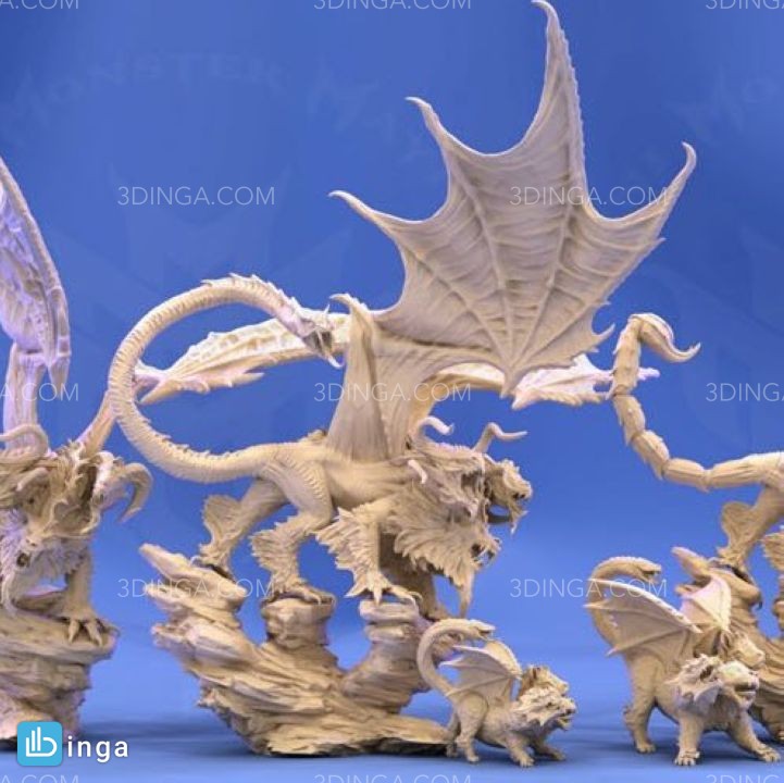 مجسمه حیوانات تخیلی (Chimera) برای چاپ سه بعدی