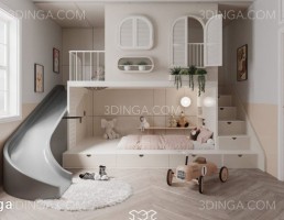 صحنه داخلی اتاق کودک سبک مدرن