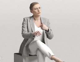 کاراکتر زن نشسته در حال صحبت