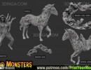 مجموعه کاراکتر هیولاهای خاکستری برای چاپ سه بعدی