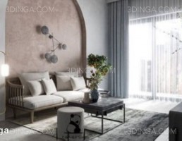 صحنه داخلی آپارتمان برای اسکچاپ